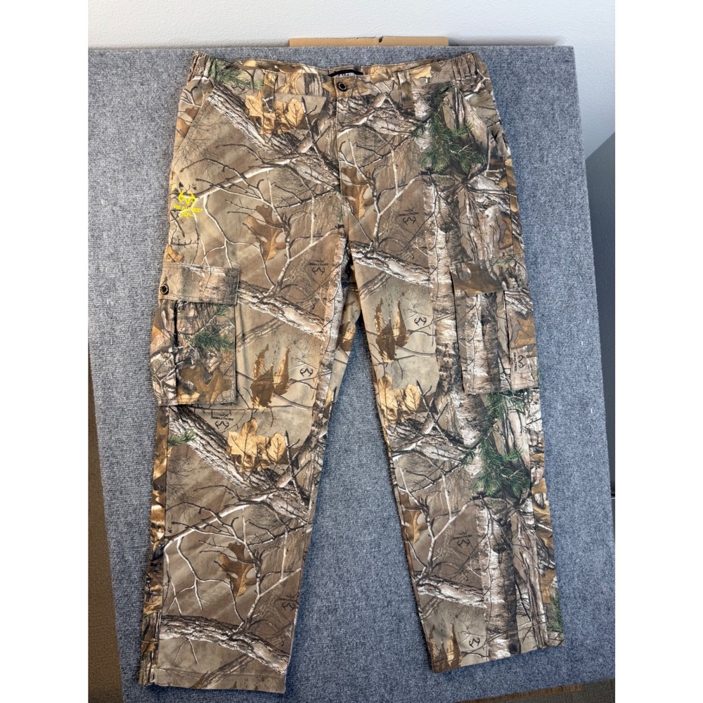 Realtree Xtra Camo Cargo Pants Mens 40x31 Brown Cotton Blend Hunting Workwear XL
